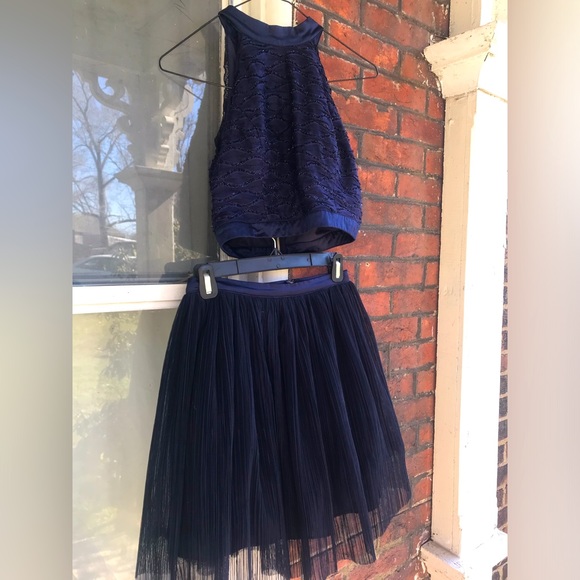 Navy Two Piece plus Party Dress - Picture 1 of 9